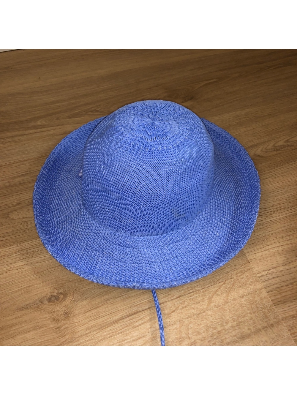 WALLAROO HAT COMPANY VICTORIA PETITE STRAW BLUE SUN HAT PACKABLE